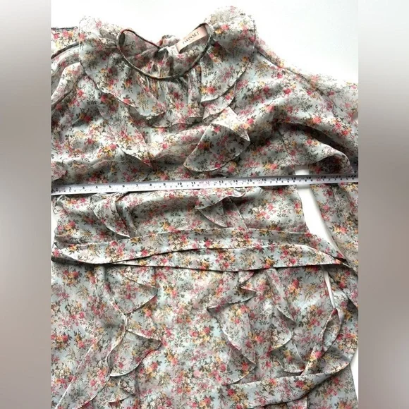 TWINSET Milano Georgette Floral Dress Flounces Mini ruffles - Picture 9 of 10